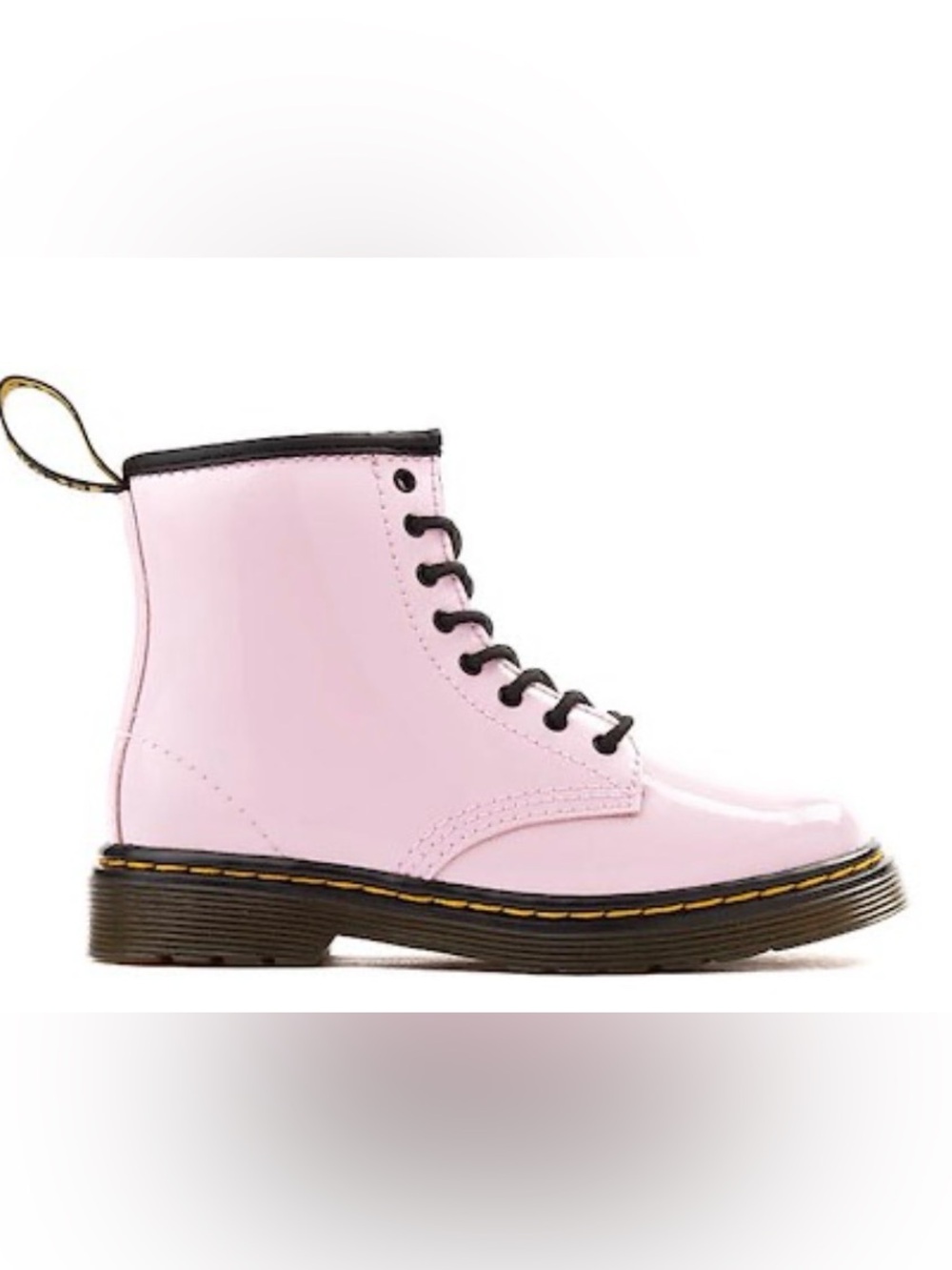 Dr. Martens Pink Lace-Up Kids Boot with Black Trim